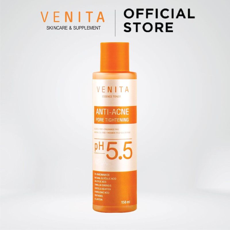 เอสเซนส์โทนเนอร์เพื่อคนเป็นสิว Venita Anti-Acne Pore Tightening Essence Toner 150 ml