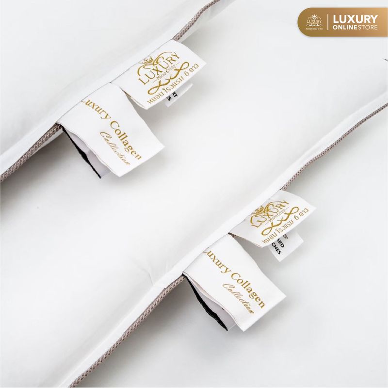 Luxury หมอนโรงแรม 6 ดาว:Luxury Collagen Cool Max รุ่น Standard Comfort,สีขาว,Free Shipping