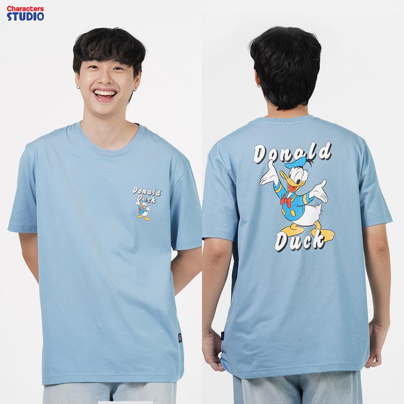 Disney Men Mickey Mouse & Friend T-Shirt  - เสื้อยืดมิกกี้เมาส์และผองเพื่อน ลายพิมพ์สินค้าลิขสิทธ์แท้100%