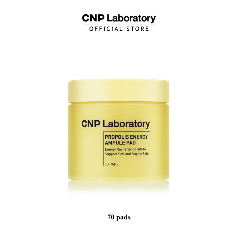 CNP Laboratory PROPOLIS ENERGY AMPULE PAD โพรโพลิซ แผ่นผลัดเซลล์ผิวและบำรุงผิว ควบคุมความมัน 70 แผ่น