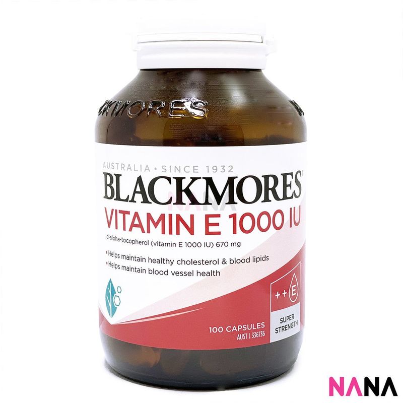 Blackmores Natural Vitamin E 1000IU 100 Capsules วิตามิน อี จากธรรมชาติ 1000IU 100 แคปซูล (หมดอายุ:04 2026)