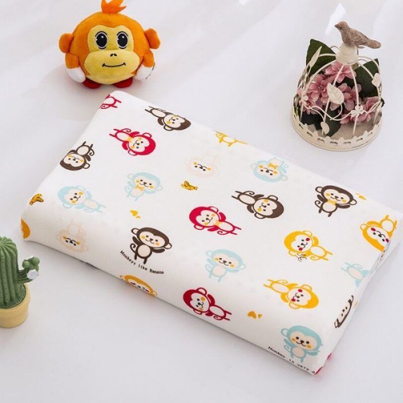 หมอนยางพาราเด็ก ปลอกหมอนถอดซักได้ หมอน หมอนเพื่อสุขภาพ Latex Pillow Children J075