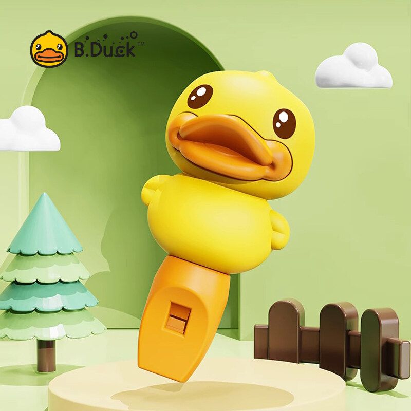 B.Duck วีดเป่าได้พิเศษสำหรับเด็กรูปเป็ดนกหวีดของเล่นสำหรับแตรการฝึกกล้ามเนื้อสำหรับปากเด็ก