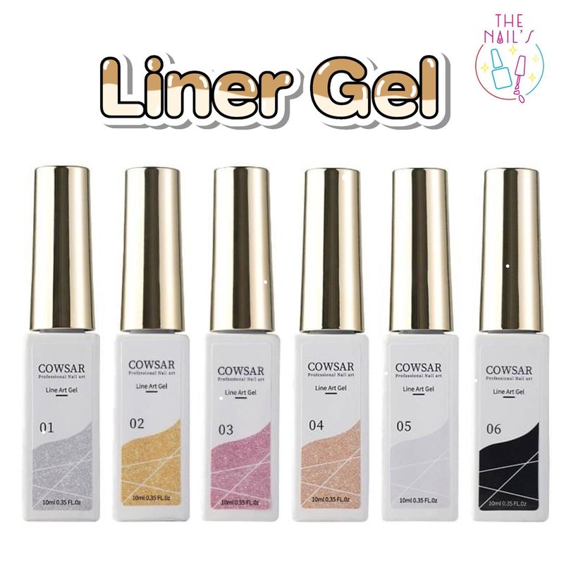 ❤️พร้อมส่งในไทย✨Liner Gel🥰ส่งไวมาก✨ สีเจลกรีตเตอร์แน่นมากๆ ใช้ตัดเส้น ลากเส้น Liner gel Cowsar