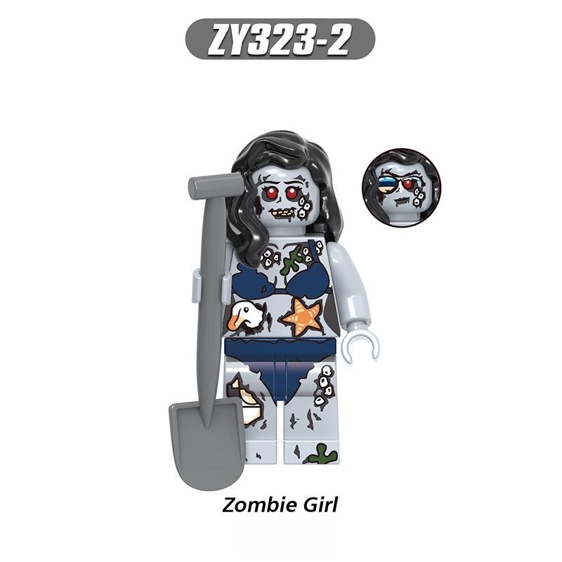 Biochemical Zombie Graveyard Zombie Group Zombie Skeleton Mini Figures ประกอบอาคารบล็อกของเล่น