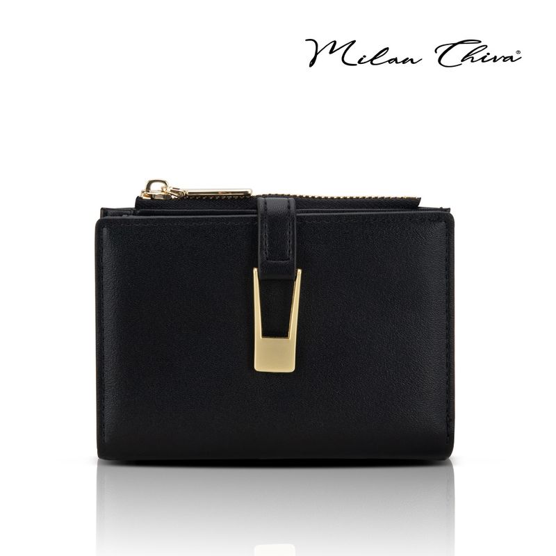 Milan Chiva รุ่น Zipper Wallets   กระเป๋าสตางค์ใบสั้น แบบซิป แต่งสายคาด หนัง PU