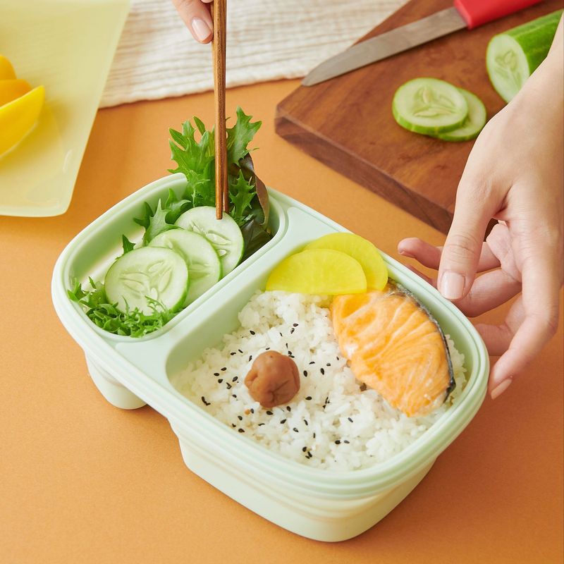 hako kubkao collapsible bowl กล่องข้าวพับได้2ช่อง