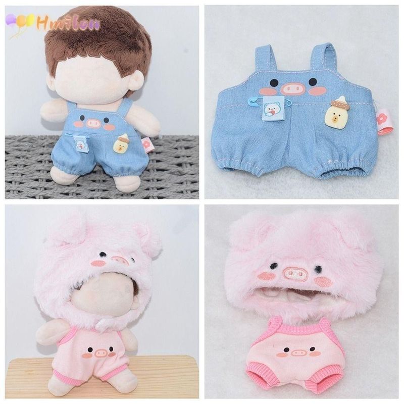 Hmilon ตุ ๊ กตา Clothes, 10cm/20cm Multicolor Miniature Hairy Headgear, ของเล ่ นอุปกรณ ์ เสริมเปลี ่ ยนชุดเล ่ นบ ้ านการ ์ ตูน Piggy กางเกงโดยรวมผ ้ าฝ ้ ายตุ ๊ กตา