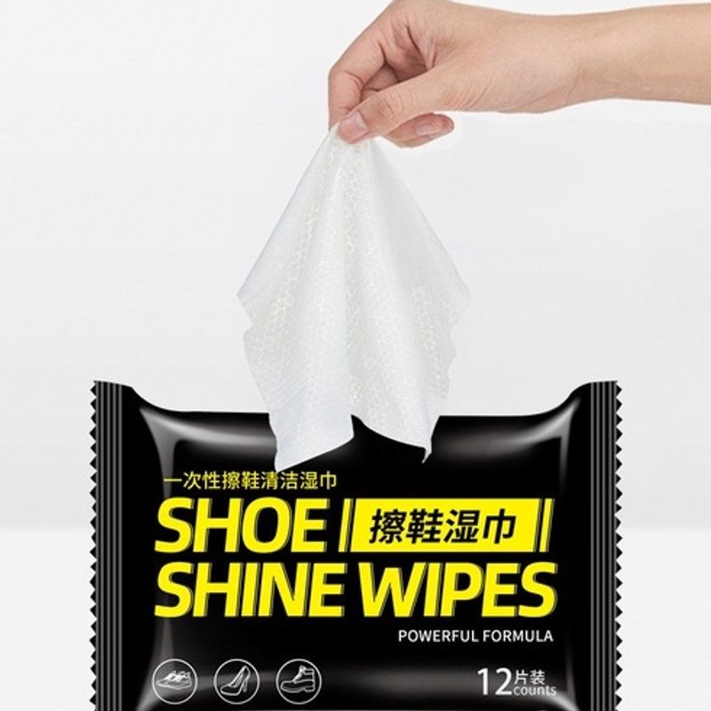 แผ่นเช็ดทำความสะอาดรองเท้า ทิชชูเปียกเช็ดรองเท้า Shoe shine wipes พร้อมส่ง