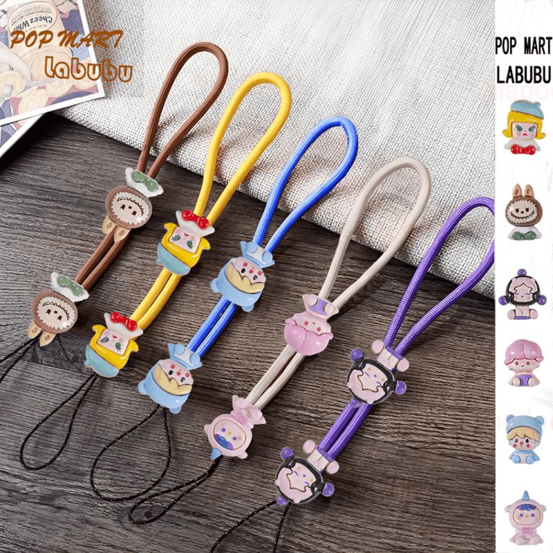 ins Cartoon POP MART LABUBU ZIMOMO Phone Case Strap 3D Doll Lanyard Cute Adjustable length Chain Applicable to iphone and all models Keychains GS 18