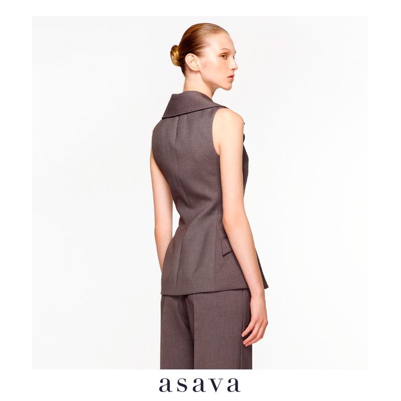 asava:Danica Sleeveless Jacket,Blue,S