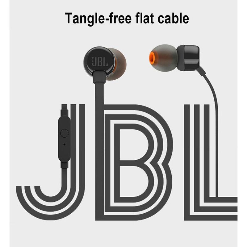 JBLหูฟังJBL T110 3.5mm Wired Earphones Stereo Music Deep Bass Earbuds Headset Sports Earphone In-line Control with Mic ใช้ได้กับ iPhone OPPO VIVO Samsung huawei Meizu รับประกัน 1 ปี