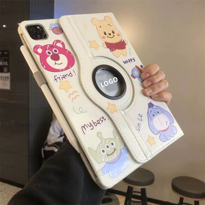 ⭐24 ชั่วโมงส่ง⭐Pooh การ์ตูน lotso เคส for iPad pro 2024 11 Gen10 10.9 2022 Gen9 10.2 เคสไอแพด Air4 5 Case การหมุน 360