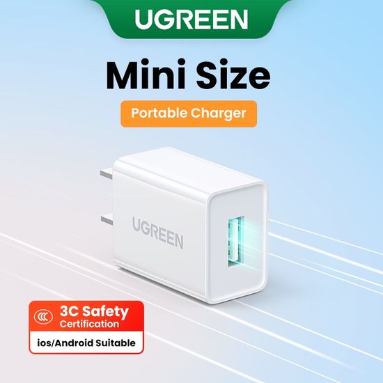 Ugreen 5V1A  อะแดปเตอร์หัวชาร์จ USB สําหรับ iPhone 13/12/11/8 Pro Max Xiaomi Samsung หูฟังบลูทูธ