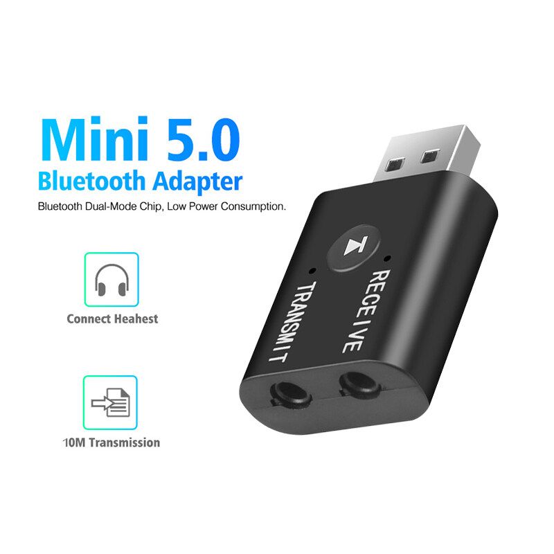 2in1ตัวรับส่งสัญญาณ บลูทูธUSB Bluetooth5.0ตัวรับส่งสัญญาณบลูทูธไร้สายAdapter Audio Transmitter Bluetooth Receiver D59