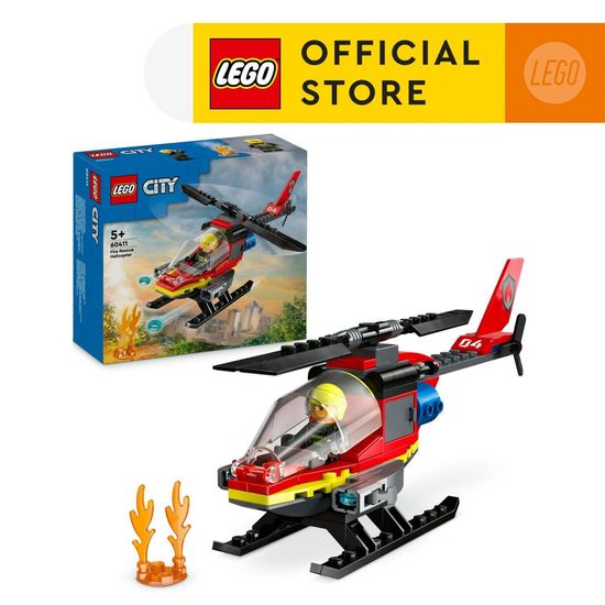 LEGO City 60411 Fire Rescue Helicopter Building Set (85 Pieces)