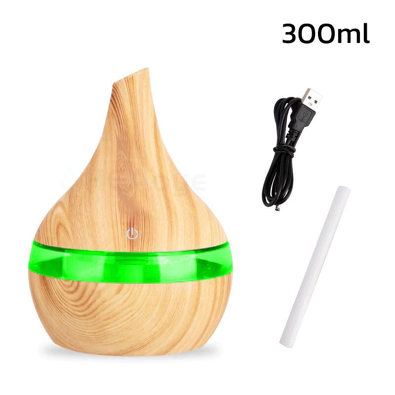 เครื่องพ่นไอน้ำอโรม่า 300ml Aroma Diffuser เสียบไฟด้วย USB พร้อมไฟ LED เปลี่ยนสีได้