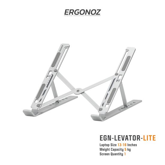 ERGONOZ Levator Lite Portable Laptop Riser ขาตั้งโน๊ตบุ๊ค ขาตั้งแล็ปท็อป ที่วางโน๊ตบุ๊ค แบบพกพา พับเก็บได้สะดวก