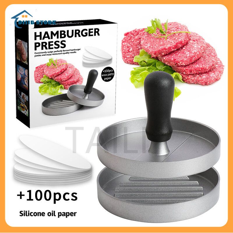 DS แม่พิมพ์กดแฮมเบอร์เกอร์ เคลือบด้วยมือไม่ติด ที่กดแฮมเบอร์เกอร์ Hamburger press