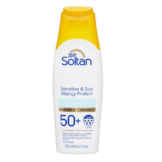 Boots Soltan Protect Uvb Very High Spf 50+ Suncare Lotion บู๊ทส์ โซลแทน เซนซิทีฟ โพรเท็ค ยูวีบี เวรี่ ไฮ เอสพีเอฟ 50+ ซันแคร์ โลชั่น 200 มล.