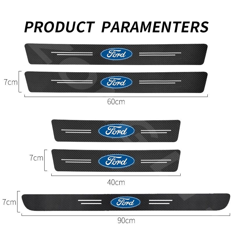 สติกเกอร์คาร์บอนไฟเบอร์ ป้องกันรอยประตูรถยนต์ สําหรับ Ford Ranger Fiesta Focus Everest Ecosport scape Raptor