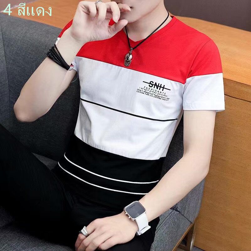 AVONE **พร้อมส่งจากไทย** เสื้อยืดคอกลมผู้ชาย แฟชั่นสไตล์เกาหลี 0048