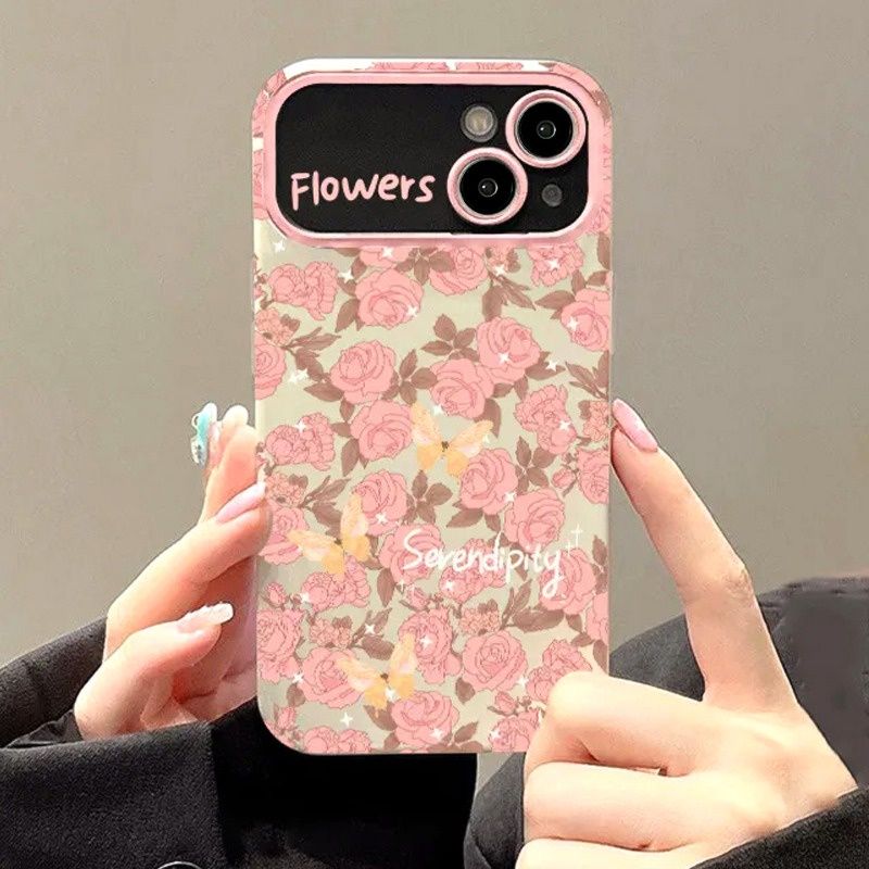 เคสไอโฟน15 กันตก ป้องกันเลนส์ ลายดอกกุหลาบ สไตล์วินเทจ สําหรับ IPhone 11 14 Pro Max 13 12 15 Promax 15plus XS XR 7 8 Plus