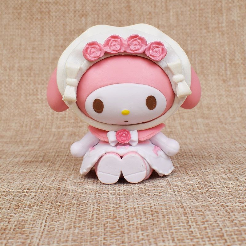 ตุ๊กตาหุ่นยนต์ Mymelody Sanrio น่ารัก เครื่องประดับ ของขวัญสําหรับเด็ก ครอบครัว 6 ชิ้น