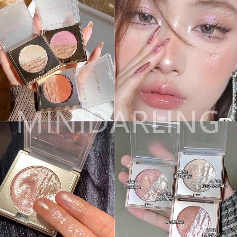 [MINIDARLING] HERORANGE Shimmering Stereoscopic High-Disk  ไฮไลท์การแต่งหน้าสามมิติ ชิมเมอร์ เนื้อเนียนละเอียด