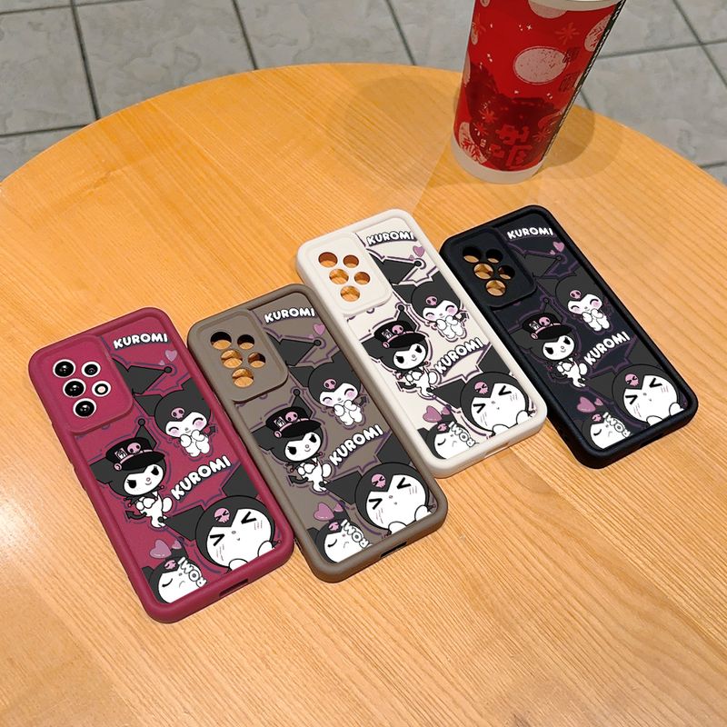 เคส Hontinga น่ารัก Kuromi สำหรับ Samsung กาแลคซี A03S A04 A14 A04E A04S A05 A05S A10S A11 A12 A03 5G 4G A20 A20S A21S A22เคส A23นุ่มกรอบวอลเปเปอร์หินบันไดเเท้กรอบหลังโทรศัพท์เคสนิ่มขายดี