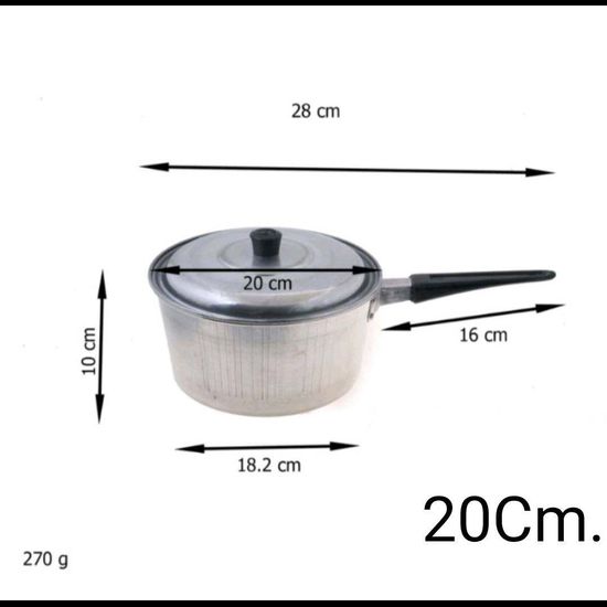 หม้อด้ามอลูมิเนียม  หม้อโจ๊ก 16-18-20 cm.