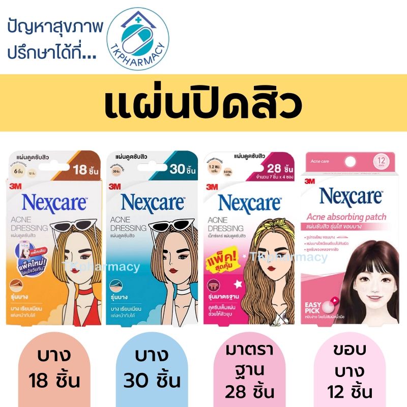 3M แผ่นปิดสิว ปิดสิว / 3M Nexcare Acne absorbing patch / 3M Nexcare Acne Dressing