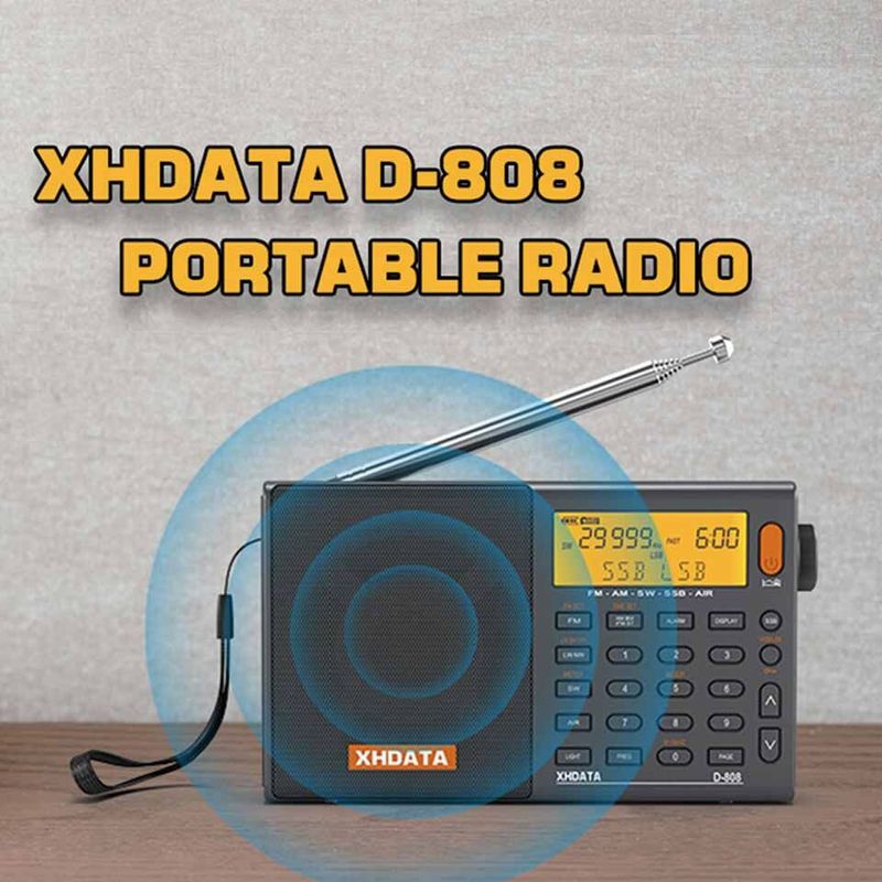 2023 XHDATA D-808 FM AM SW SSB AIRBAND วิทยุแบบพกพา วิทยุมัลติฟังก์ชั่นความไวแสงสูง