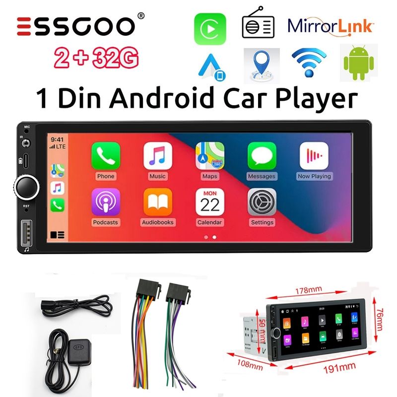 Essgoo เครื่องเล่น MP5 วิทยุ 7 นิ้ว สําหรับหน้าจอสัมผัส 1 และ 2 din FM USB AUX สําหรับรถยนต์ nissan