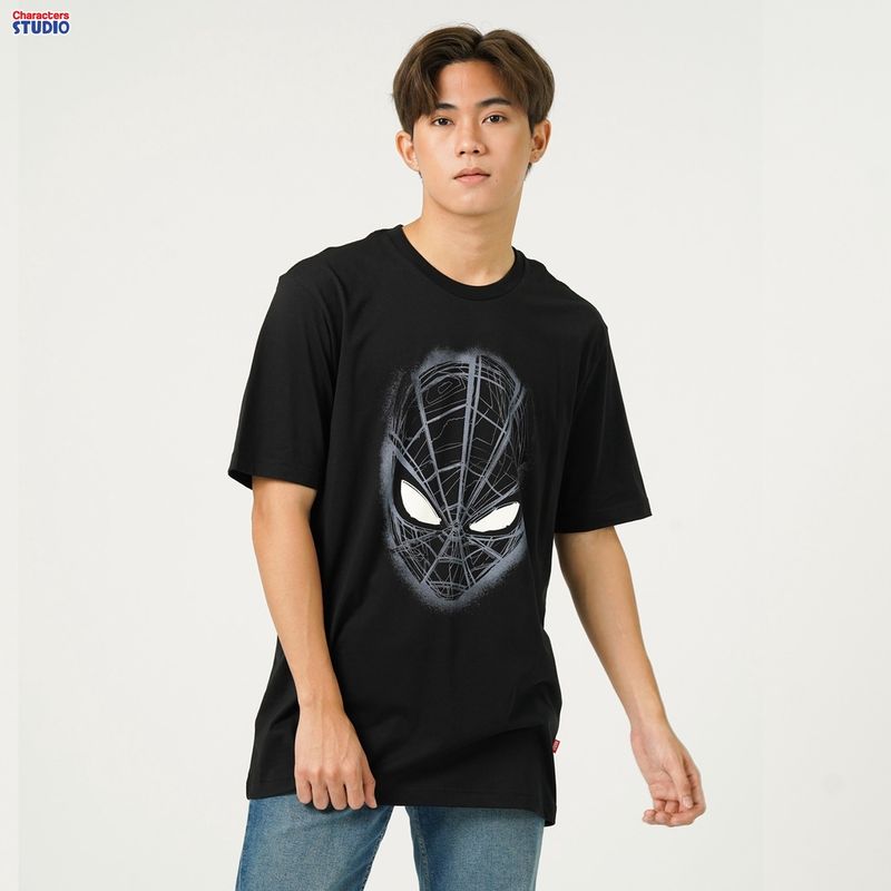 Marvel Men Spider-Man Ghost Glow In The Dark T-Shirt - เสื้อยืดผู้ชายลายสไปเดอร์แมน เทคนิคเรืองแสงในที่มืด