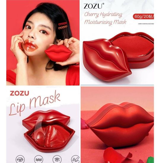 ZOZU 💋 มาสก์ปาก มาส์กบำรุงปาก คอลลาเจนสูตรเชอร์รี่แดง 20แผ่น LIP MASK ลิปมาส์ก บำรุงผิวปากให้เนียนนุ่มชุ่มชื้น อมชมพู