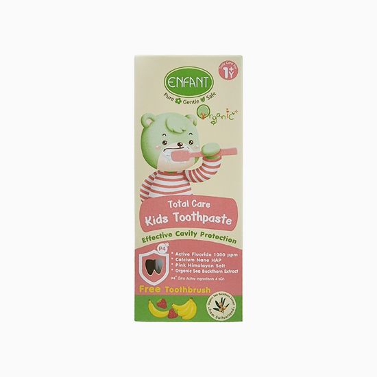 ENFANT (อองฟองต์) Organic Plus Total Care Kids Toothpaste ยาสีฟันสำหรับเด็ก 1 ปีขึ้นไป กลิ่นสตรอเบอร์รี่&บานานา 50 ml.