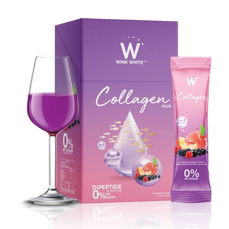 (ราคา1กล่อง) โฉมใหม่ W Collagen Pure คอลลาเจนดับเบิ้ลยู รสชาติดีทานง่าย