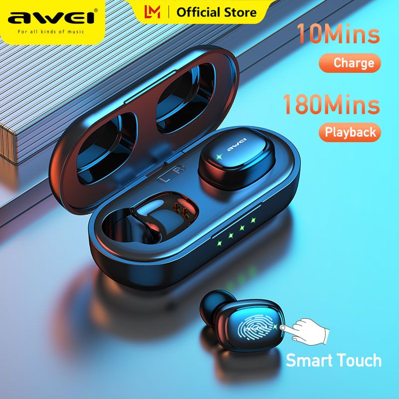 Awei T13 Pro TWS หูฟังบลูทูธ5.3สีสันสดใส, หูฟังอัจฉริยะตัดเสียงรบกวนสเตอริโอรอบทิศทางพร้อมไมโครโฟนคู่หูฟังไร้สาย IPX6หูฟังกันน้ำรองรับ Type C ที่ชาร์จเร็วหูฟังสำหรับ iPhone 15 14 Pro Samsung S24 ultra Huawei