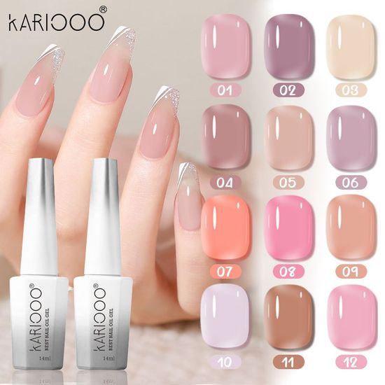 KARIOOO สีทาเล็บเจล สีเจลไซรัปสุขภาพ สีเจลสุขภาพดี สีโปร่งใส ยาทาเล็บเจล สีเจลชนิดอบUV/LED 14ml