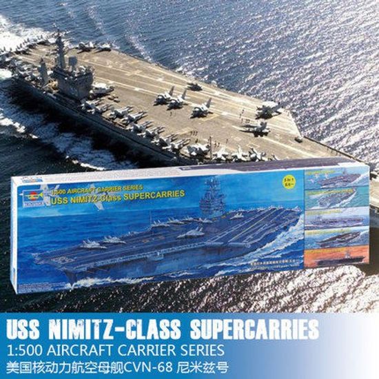 Trumpeter:NIMITZ Class Aircraft Carrier 1:500 (5 IN 1) รุ่น 05201-05203,โมเดลเรือ;ไม่เพิ่ม