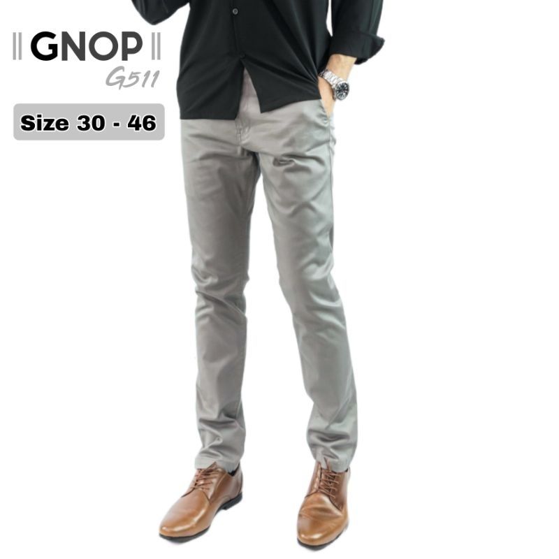 GNOP กางเกงชิโน่ ผ้ายืด ขากระบอกเล็ก กางเกงสแล็คชาย เท่ห์ ใส่สบาย G511