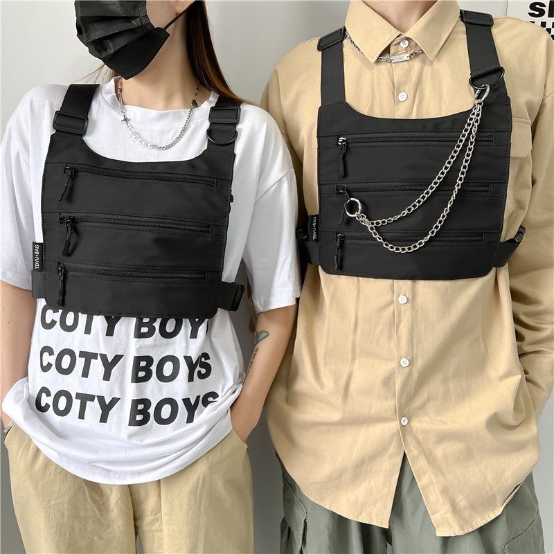 Men's Fashion Vest Bag New Chest bag tactical sporty Chest bag casual Versatile Bicycle Motorcycle Bag