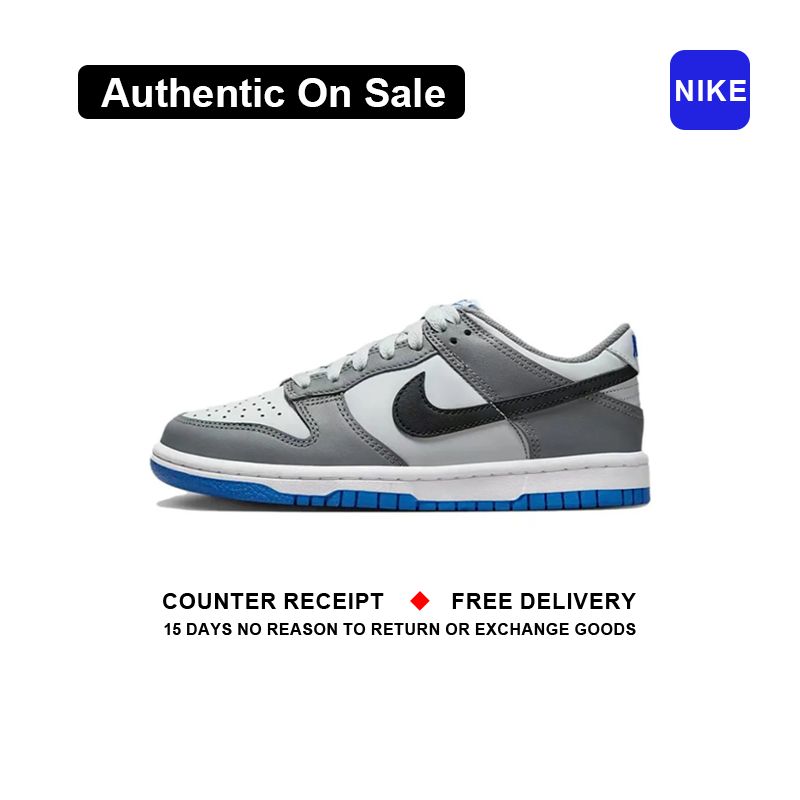 ใหม่และแท้ Nike Dunk Low Retro " Grey Blue " รองเท้ากีฬา FB9109 - 001 รับประกัน 1 ปี