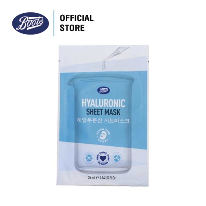 Boots Skin Mask Sheet Mask Hyaluronic บู๊ทส์ สกิน มาส์ก ชีท มาส์ก ไฮยาลูโรนิก 25 มล.