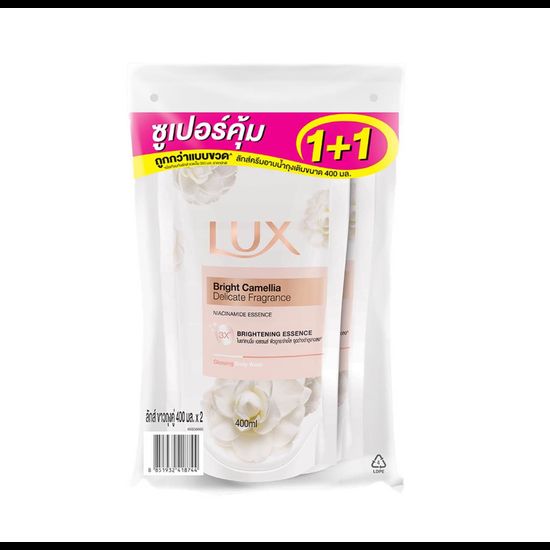 LUX ครีมอาบน้ำ ครีมอาบน้ำลักส์แบบถุงเติม 400 มล. (1แถม1)