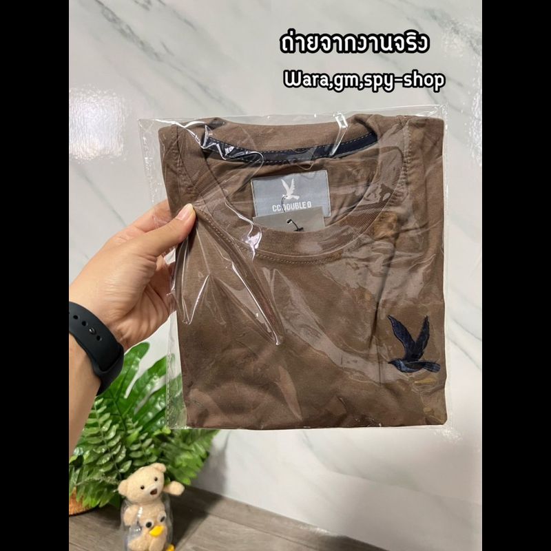 เสื้อยืดแขนสั้น งานป้ายcc-ooปักนก🦅(ผ้าคอตอน)ทรงตรงใส่ได้ทั้งชายและหญิง s m l xl/รวมทุกโทน