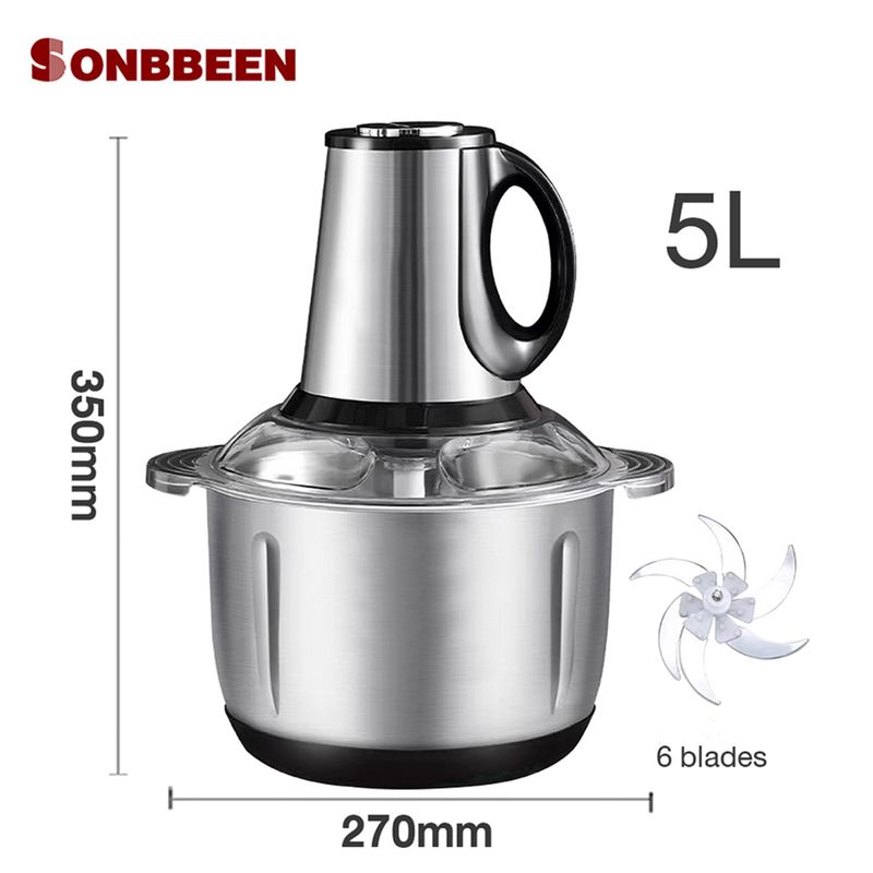 SONBBEEN เครื่องบด เครื่องบดหมู เครื่องปั่นพริก โถปั่น 2L / 3L / 5L 550W วัสดุ 304 อเนกประสงค์ ปั่นอาหารได้หลักหลาย เครื่องปั่นไฟฟ้า เครื่องบดเนื้อ