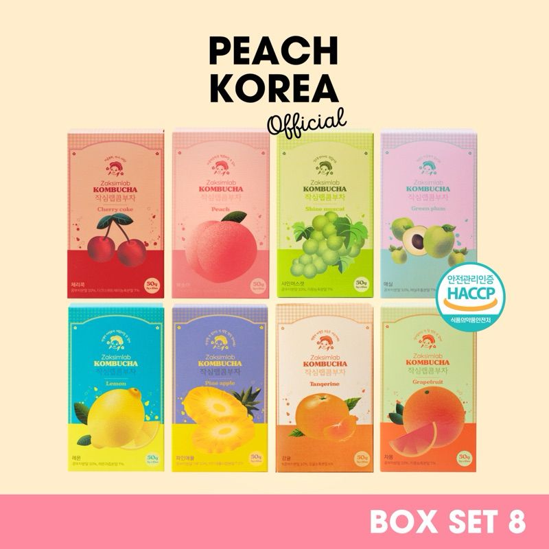 🌷[SET8กล่องสุดคุ้ม] ZAKSIMLAB KOMBUCHA เซตรวม8รสชาติ ชาหมักคอมบูชา นำเข้าจากเกาหลี