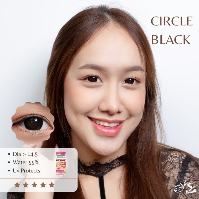 คอนแทคเลนส์ Circle Black (Kitty Kawaii) ขนาดบิ๊กอาย ตาโต 🌷 บิ๊กอายสีดำ ตากลม